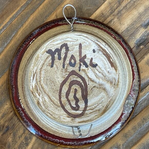 Spirit Animal Deer 4” Plate by Moki Studio Art Pottery Of Moab Utah Ready 2 Hang - Picture 4 of 6